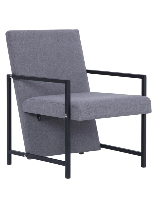 Křeslo světle šedé textil