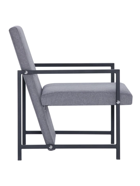 Křeslo světle šedé textil