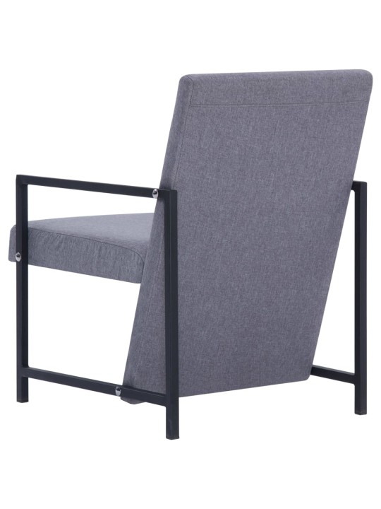 Křeslo světle šedé textil