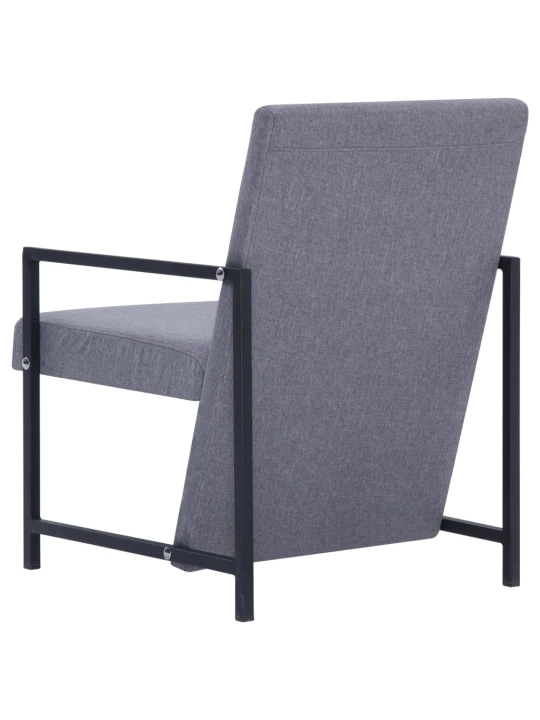 Křeslo světle šedé textil