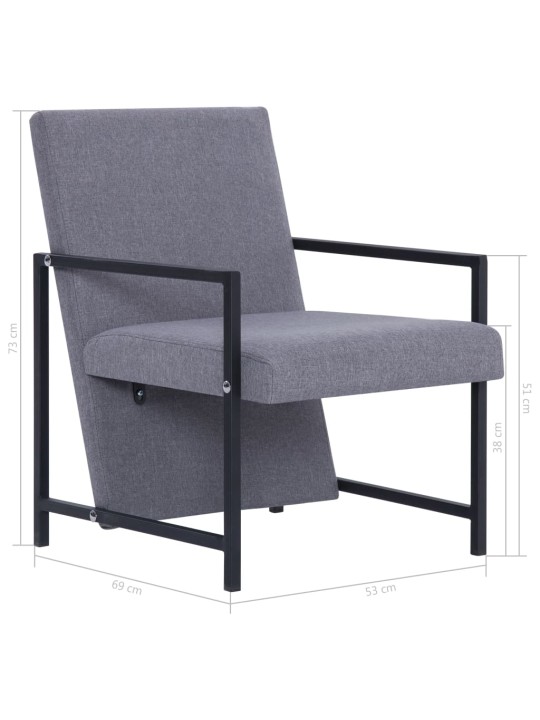 Křeslo světle šedé textil