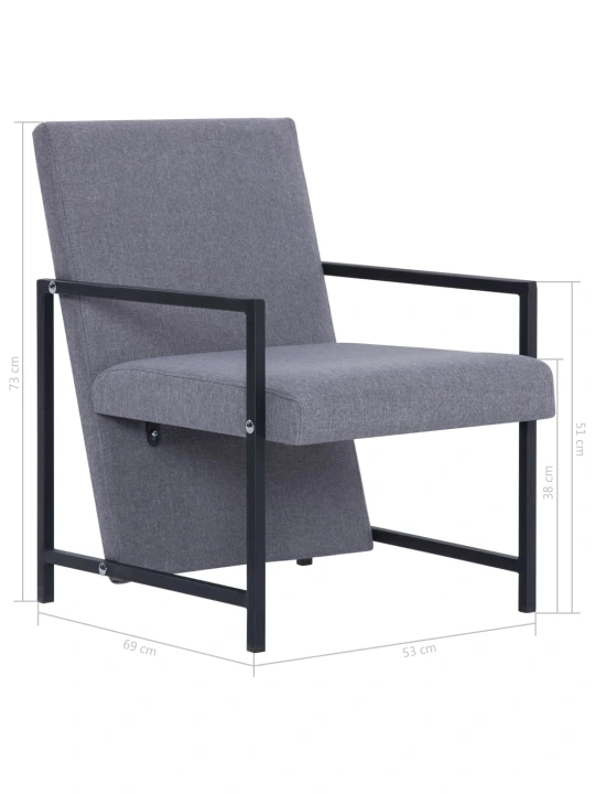 Křeslo světle šedé textil