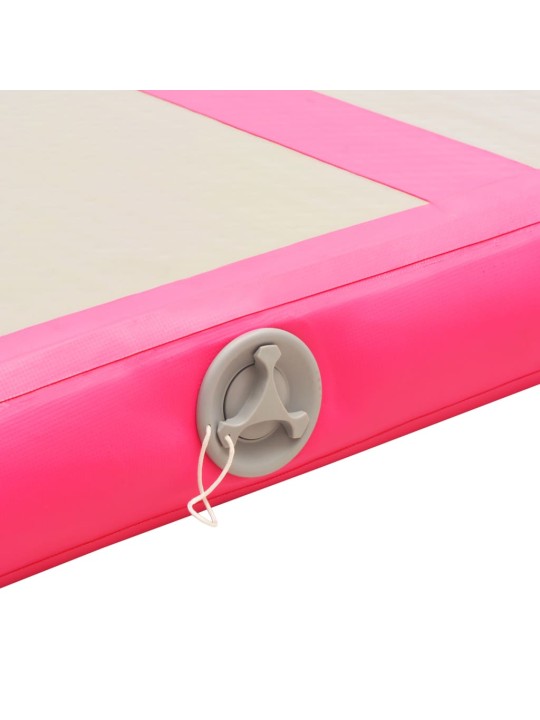 Nafukovací cvičební podložka s pumpou 300x100x10 cm PVC růžová
