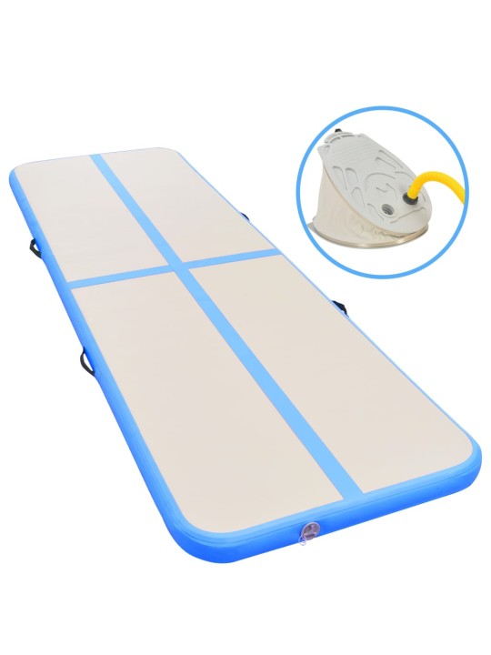 Nafukovací cvičební podložka s pumpou 400x100x10 cm PVC modrá