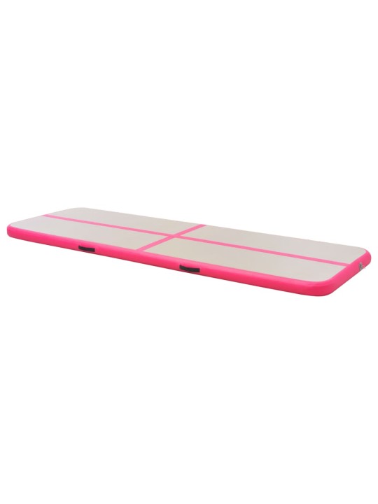 Nafukovací cvičební podložka s pumpou 500x100x10 cm PVC růžová