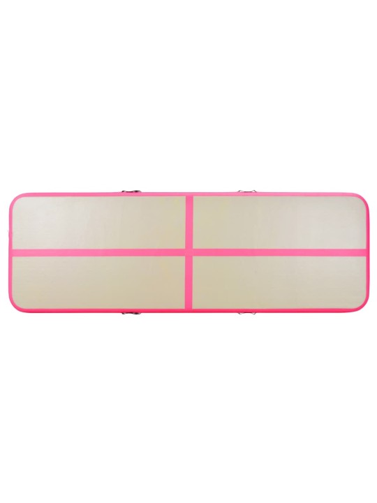 Nafukovací cvičební podložka s pumpou 500x100x10 cm PVC růžová