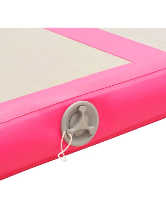 Nafukovací cvičební podložka s pumpou 500x100x10 cm PVC růžová