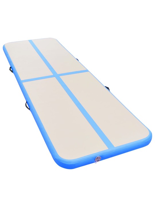 Nafukovací cvičební podložka s pumpou 500x100x10 cm PVC modrá