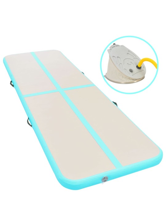 Nafukovací cvičební podložka s pumpou 600x100x10 cm PVC zelená