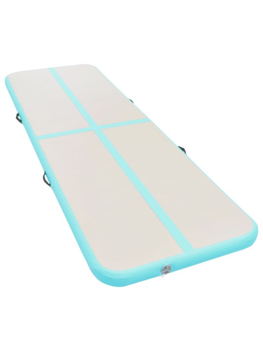 Nafukovací cvičební podložka s pumpou 600x100x10 cm PVC zelená