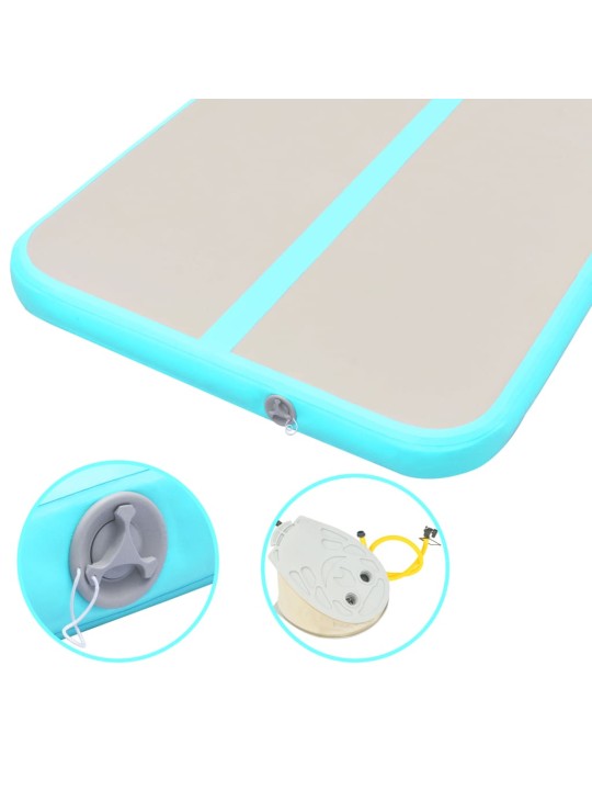 Nafukovací cvičební podložka s pumpou 700x100x10 cm PVC zelená