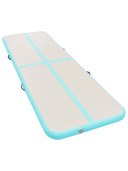 Nafukovací cvičební podložka s pumpou 800x100x10 cm PVC zelená