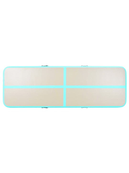 Nafukovací cvičební podložka s pumpou 800x100x10 cm PVC zelená