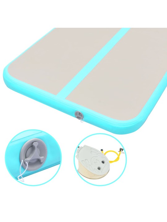 Nafukovací cvičební podložka s pumpou 800x100x10 cm PVC zelená