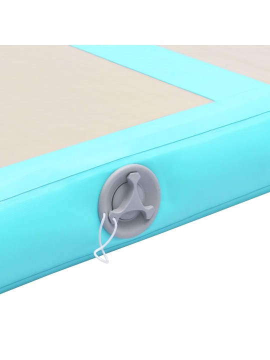 Nafukovací cvičební podložka s pumpou 800x100x10 cm PVC zelená