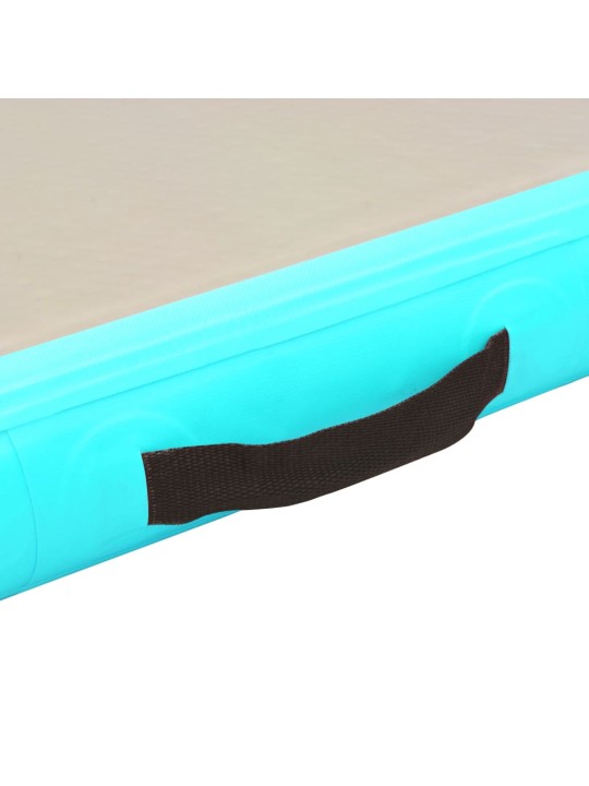 Nafukovací cvičební podložka s pumpou 800x100x10 cm PVC zelená