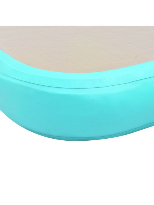 Nafukovací cvičební podložka s pumpou 800x100x10 cm PVC zelená