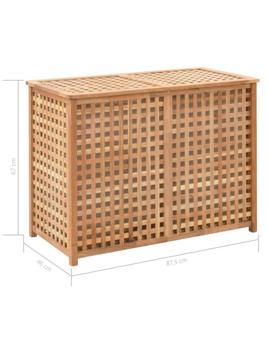 Koš na prádlo 87,5 x 46 x 67 cm masivní ořechové dřevo