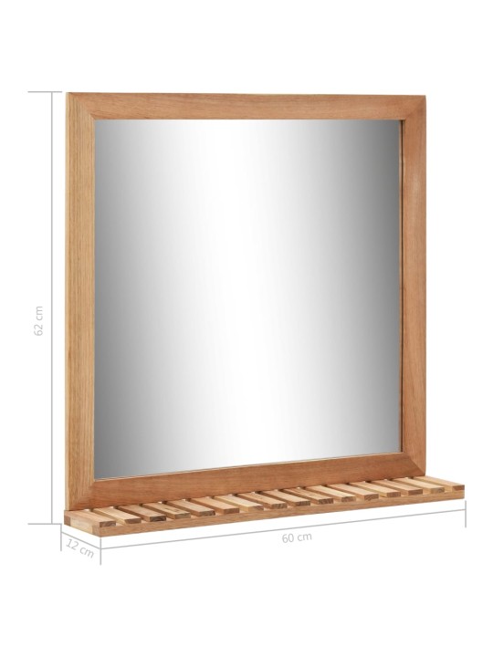 Koupelnové zrcadlo 60 x 12 x 62 cm masivní ořechové dřevo