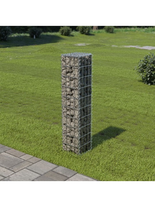 Gabionová zeď s víky z pozinkované oceli 20 x 20 x 100 cm