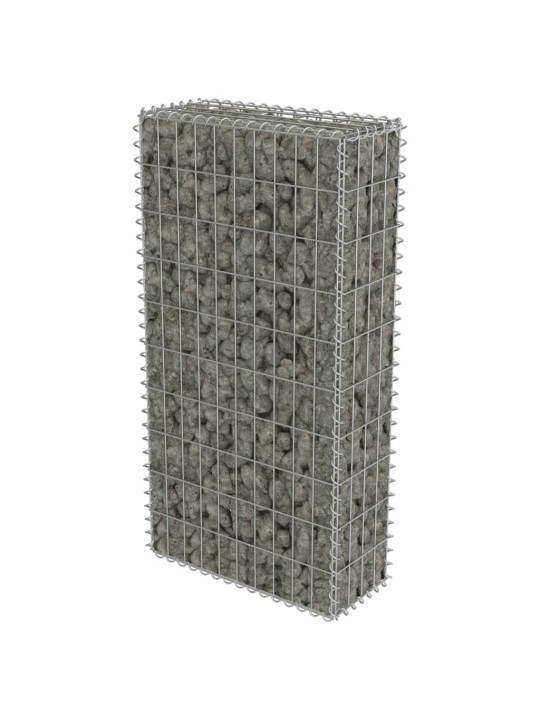 Gabionová zeď s kryty z pozinkované oceli 50 x 20 x 100 cm