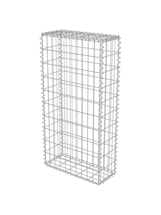 Gabionová zeď s kryty z pozinkované oceli 50 x 20 x 100 cm