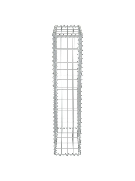 Gabionová zeď s kryty z pozinkované oceli 50 x 20 x 100 cm