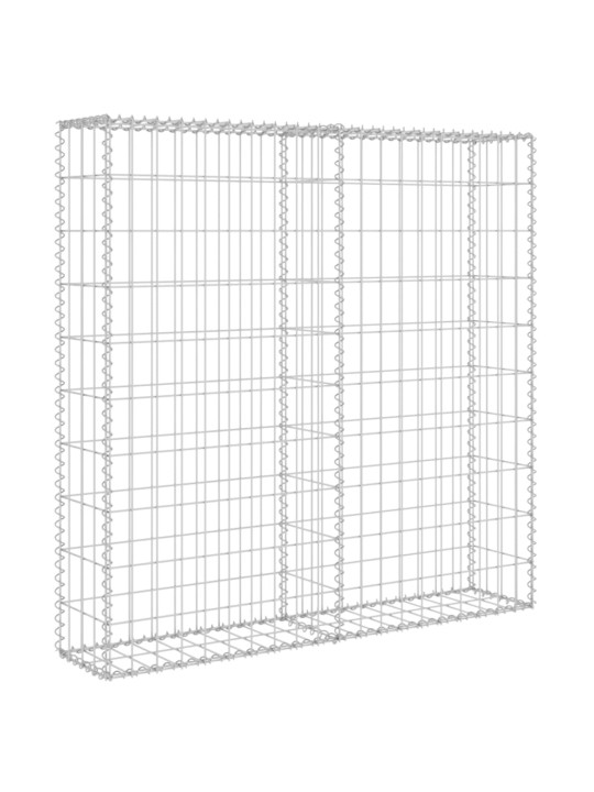 Gabionová zeď s kryty z pozinkované oceli 80 x 20 x 100 cm