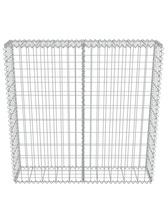 Gabionová zeď s kryty z pozinkované oceli 100 x 20 x 100 cm