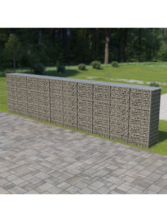 Gabionová zeď s víky z pozinkované oceli 600 x 50 x 150 cm