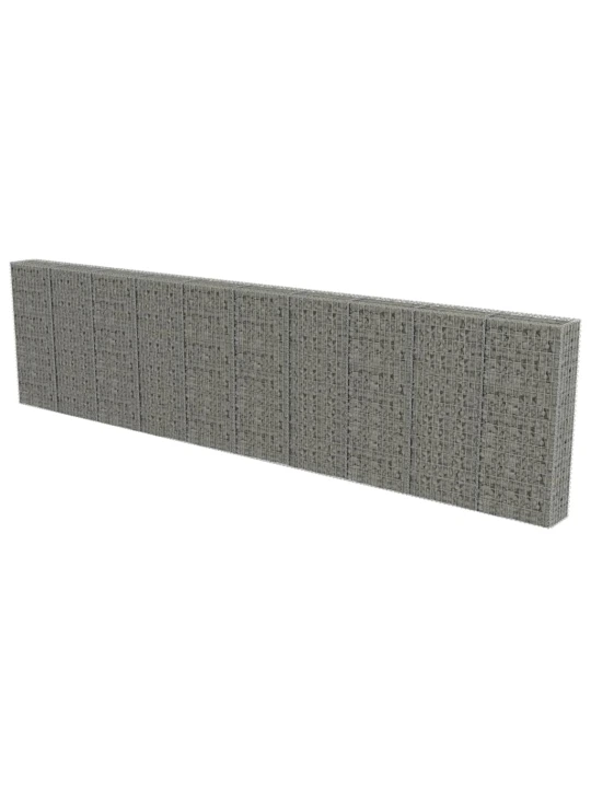 Gabionová zeď s víky z pozinkované oceli 600 x 30 x 150 cm