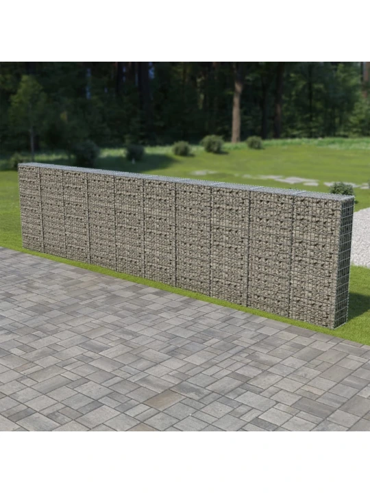 Gabionová zeď s víky z pozinkované oceli 600 x 30 x 150 cm