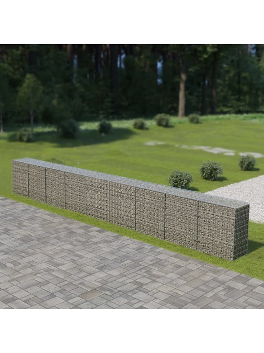 Gabionová zeď s víky z pozinkované oceli 900 x 50 x 100 cm