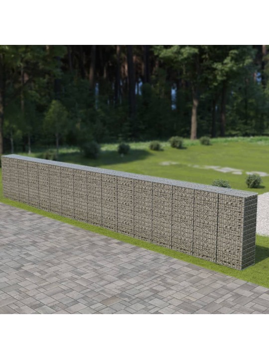 Gabionová zeď s víky z pozinkované oceli 900 x 50 x 150 cm