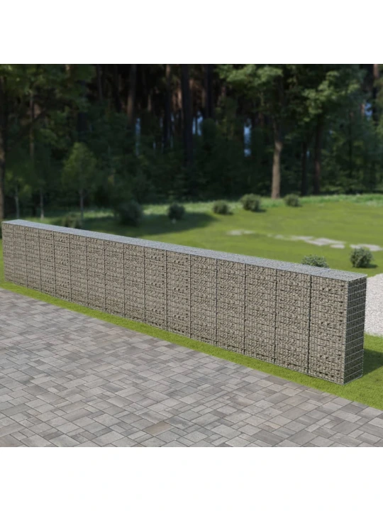 Gabionová zeď s víky z pozinkované oceli 900 x 50 x 150 cm