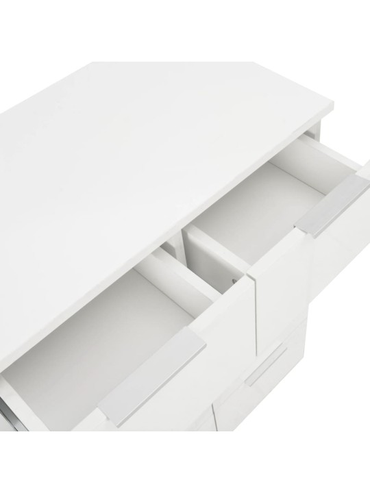 Příborník bílý s vysokým leskem 60x35x80 cm kompozitní dřevo