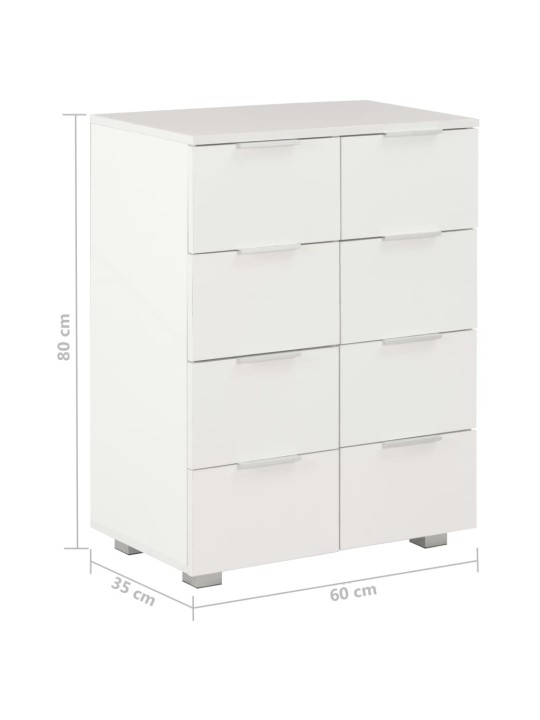 Příborník bílý s vysokým leskem 60x35x80 cm kompozitní dřevo