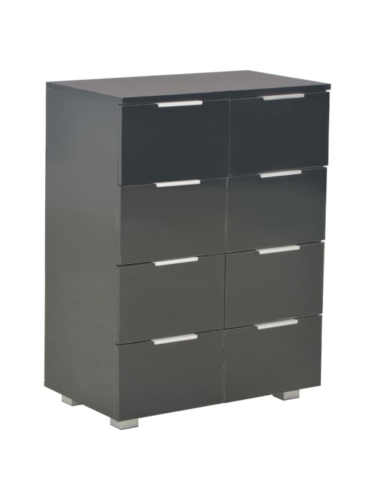 Příborník černý s vysokým leskem 60x35x80 cm kompozitní dřevo