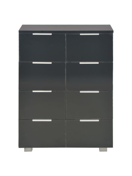 Příborník černý s vysokým leskem 60x35x80 cm kompozitní dřevo