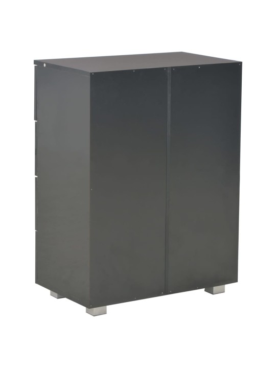 Příborník černý s vysokým leskem 60x35x80 cm kompozitní dřevo
