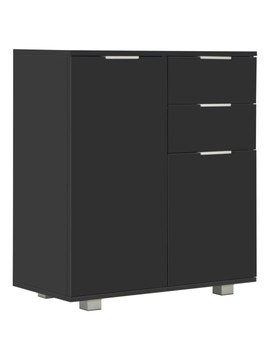 Příborník černý s vysokým leskem 71x35x80 cm kompozitní dřevo