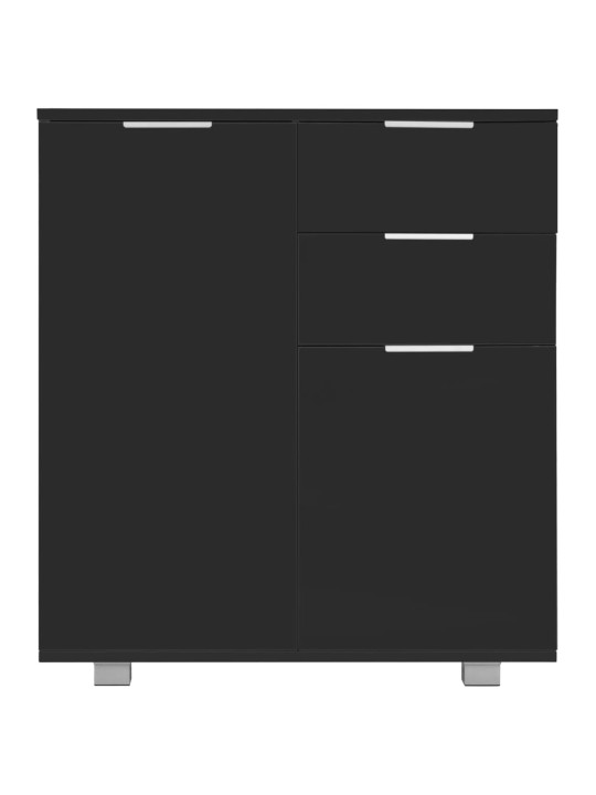 Příborník černý s vysokým leskem 71x35x80 cm kompozitní dřevo