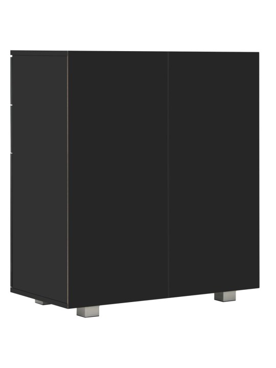 Příborník černý s vysokým leskem 71x35x80 cm kompozitní dřevo