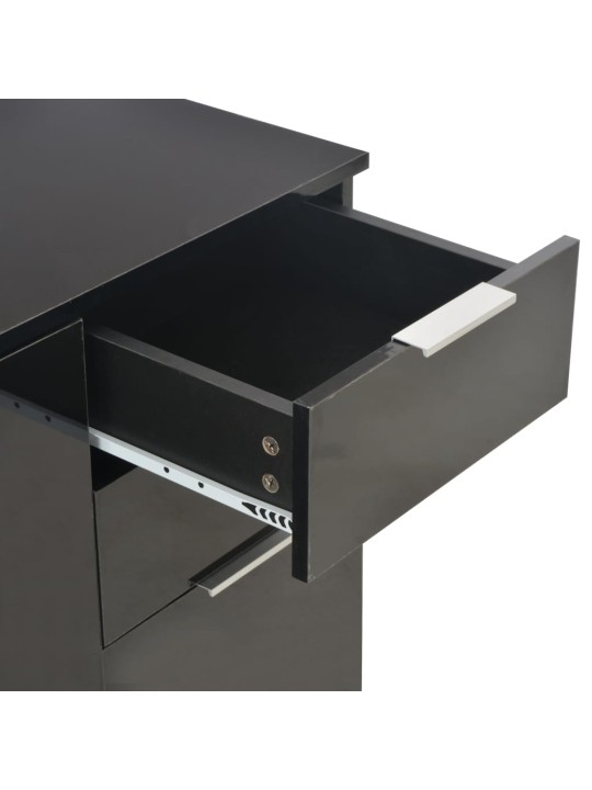 Příborník černý s vysokým leskem 71x35x80 cm kompozitní dřevo