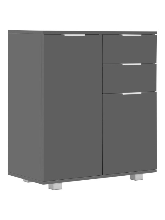 Příborník šedý s vysokým leskem 71x35x80 cm kompozitní dřevo