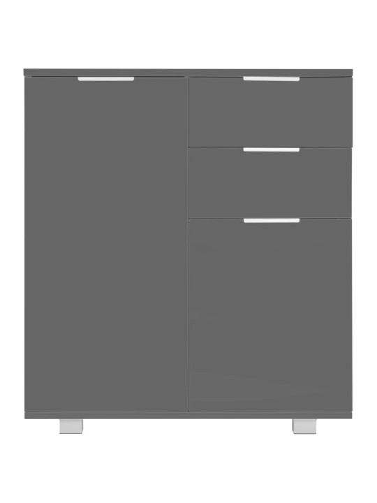 Příborník šedý s vysokým leskem 71x35x80 cm kompozitní dřevo