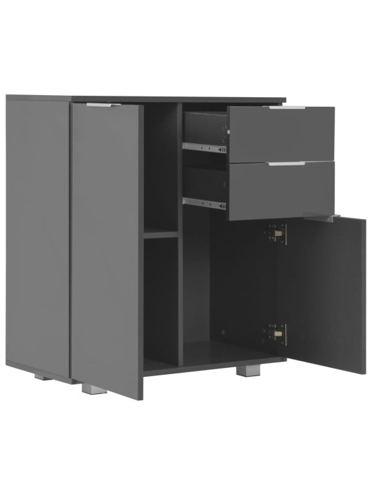Příborník šedý s vysokým leskem 71x35x80 cm kompozitní dřevo