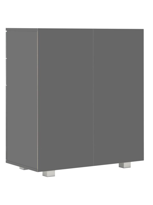 Příborník šedý s vysokým leskem 71x35x80 cm kompozitní dřevo
