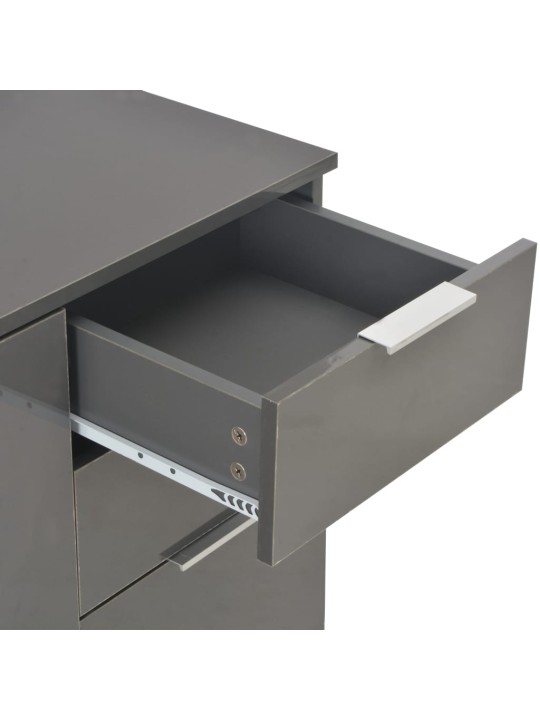 Příborník šedý s vysokým leskem 71x35x80 cm kompozitní dřevo
