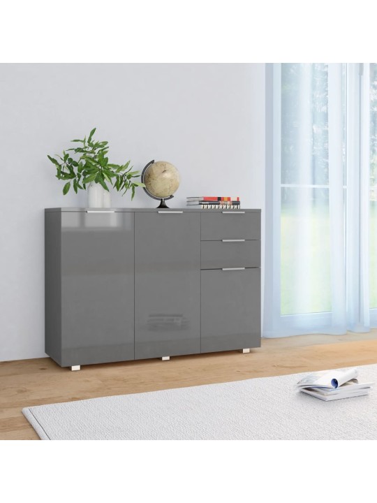 Příborník šedý s vysokým leskem 107x35x80,5 cm